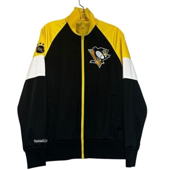 Pittsburgh Penguins Mitchell & Ness M Tailored Full Zip Vintage Hockey Jacket - Picture 1 of 9